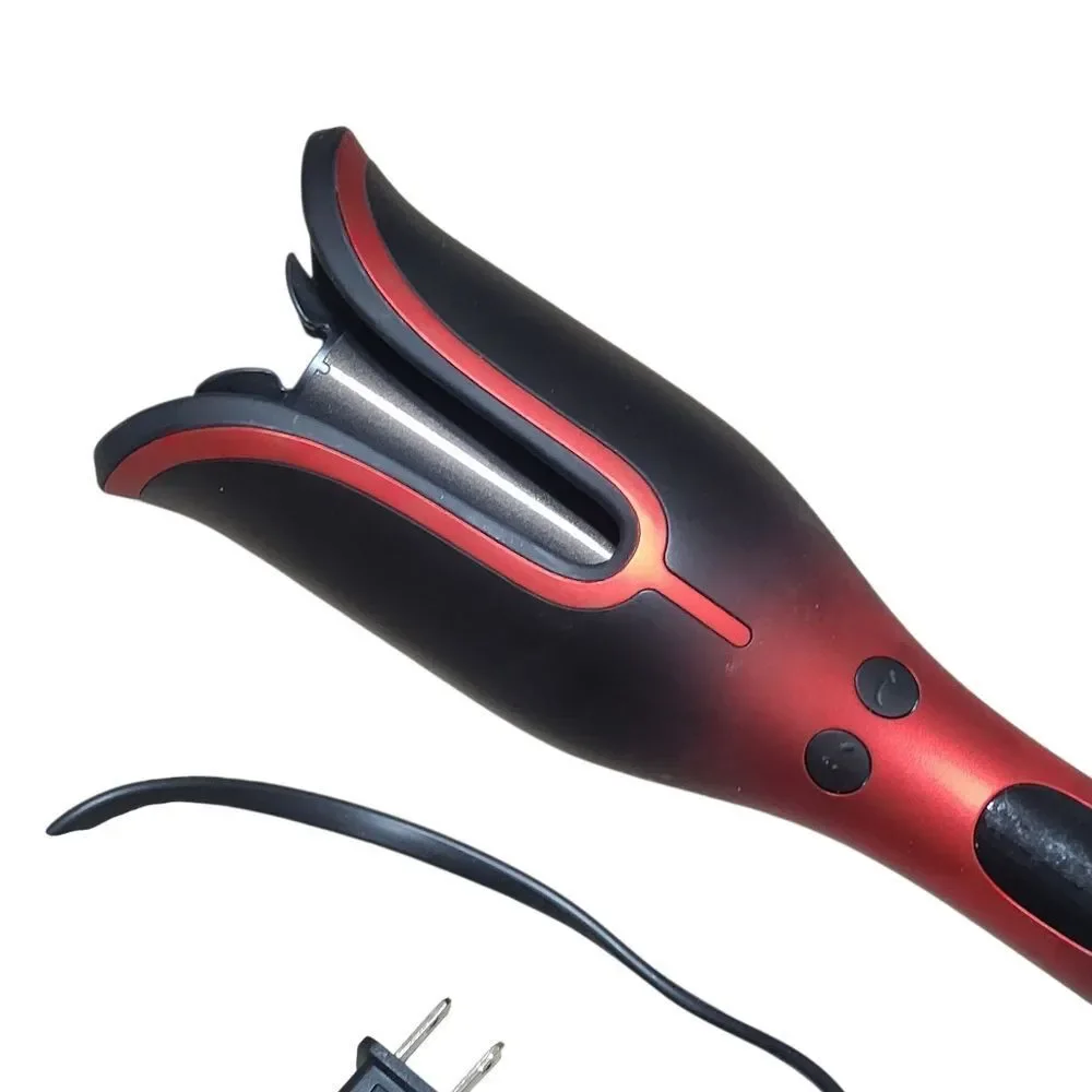 CHI Lava Spin N Curl Professional Curling Iron Black Red Tulip Style Curler